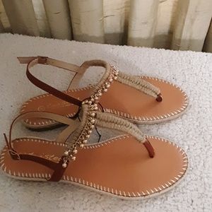 Twisted Flat Thong Sandals Sz 8